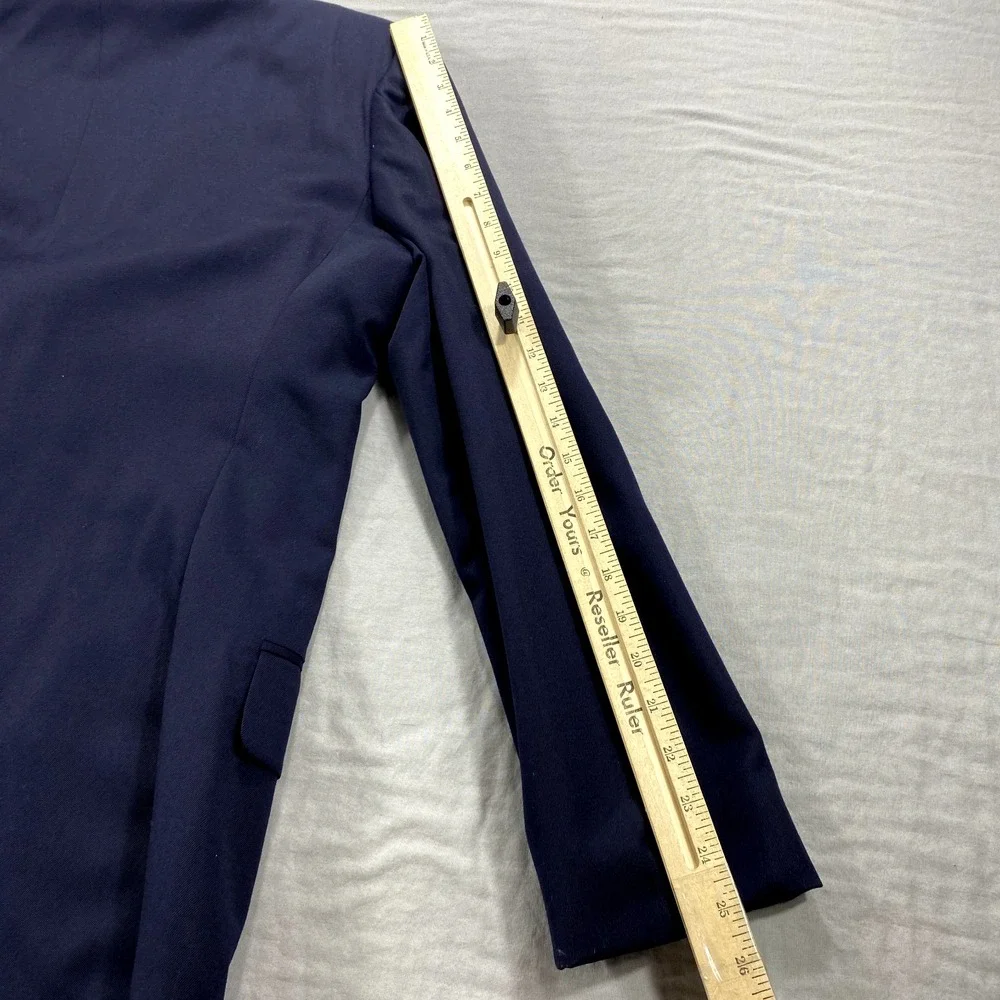 Oscar De La Renta Blazer Mens 40L‎ Blue Wool Two Button Front Sport CoatJacket